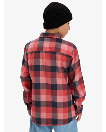 Niño con Camisa de franela Quiksilver Youth Motherfly Plaid Roja 