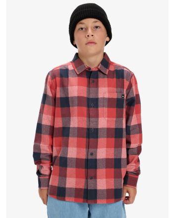 Niño con Camisa de franela Quiksilver Youth Motherfly Plaid Roja 