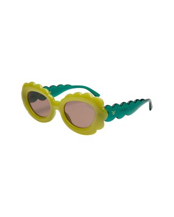 Gafas de sol I-SEA Golden Hour para mujer en color kiwi con forma de nube y lentes marrón polarizadas