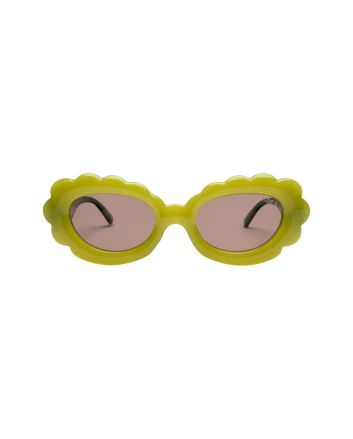 Gafas de sol I-SEA Golden Hour para mujer en color kiwi con forma de nube y lentes marrón polarizadas