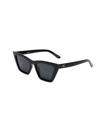 Gafas de sol cat-eye negras con lentes polarizadas Smoke para mujer 