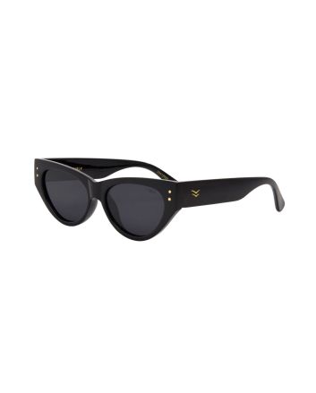 Gafas de sol I-SEA Carly con montura negra brillante y lentes polarizadas Smoke diseño cat eye para mujer