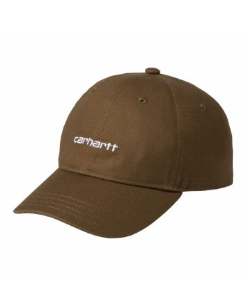 Gorra Carhartt WIP Canvas Script Cap marrón con bordado blanco Unisex