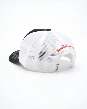 Gorra trucker Deus Ex Machina negra con logo bordado frontal para hombre