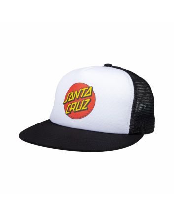 Gorra de malla Santa Cruz Classic Dot Mesh blanca y negra para hombre 