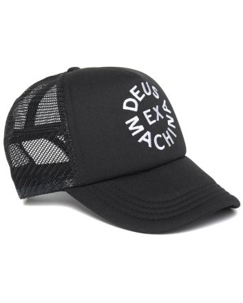 Gorra Trucker Deus Ex Machina Circle Logo negra para hombre