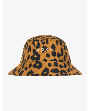 Gorro de pescador Roxy Urban Party Marrón con estampado de leopardo para mujer