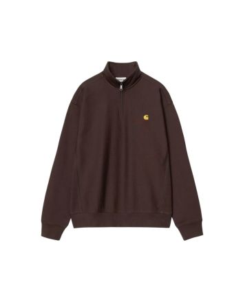 Carhartt WIP sudadera Half Zip American Script Palisander para hombre