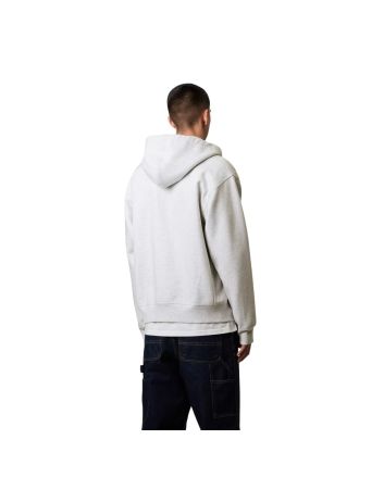 Hombre con Chaqueta tipo Sudadera Carhartt WIP Hooded American Script Jacket Gris Ceniza Jaspeado