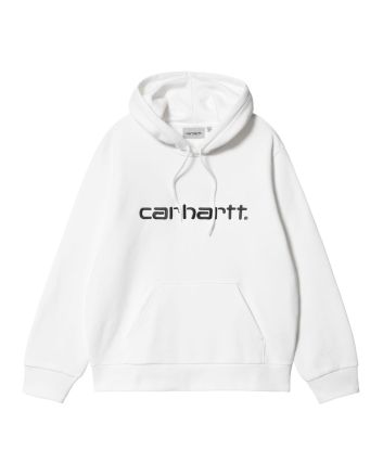 Sudadera con capucha Carhartt WIP Hooded Carhartt Sweatshirt blanca con logo negro para hombre