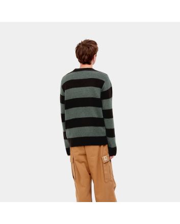Hombre con Jersey de punto Carhartt WIP Jagger Sweater verde a rayas 