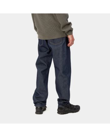 Hombre con pantalón vaquero de ajuste recto relajado Carhartt WIP Pontiac Azul One Wash