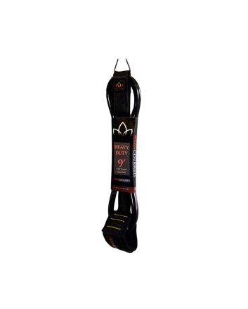 Invento para tabla de Surf Stay Covered Heavy Duty Hand Tied Leash 9' Negro