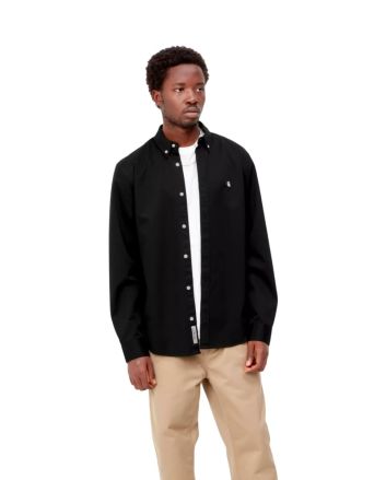 Hombre con Camisa de manga larga Carhartt WIP Madison Shirt Black/Wax