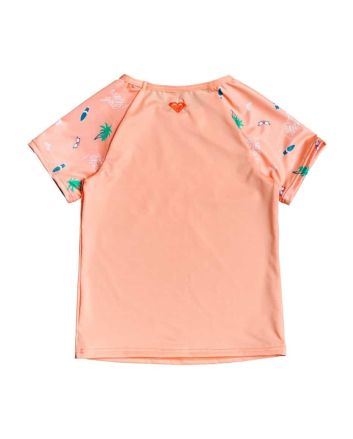 Camiseta de protección solar Roxy Salty But Sweet UPF 50+ Peach para niñas de 2 a 7 años