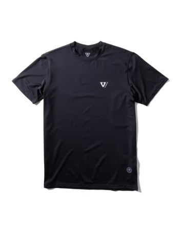 Camiseta de protección solar UV 50 Vissla Twisted Eco Rashguard Negra para hombre