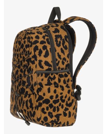 Mochila Mediana Roxy Urban Party 15,8 Litros Marrón con estampado de leopardo