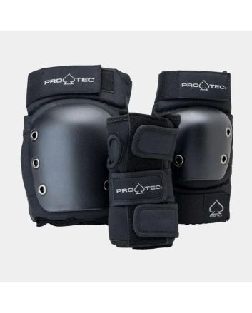 Juego de Protecciones de Skate Pro-Tec Pads Street Adult 3 Pack Negro Rodillera, coderas y muñequeras