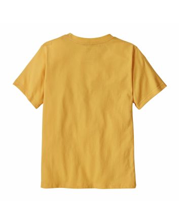 Camiseta amarilla Patagonia Kids P-6 Logo para niño/a con logo frontal y algodón orgánico regenerativo