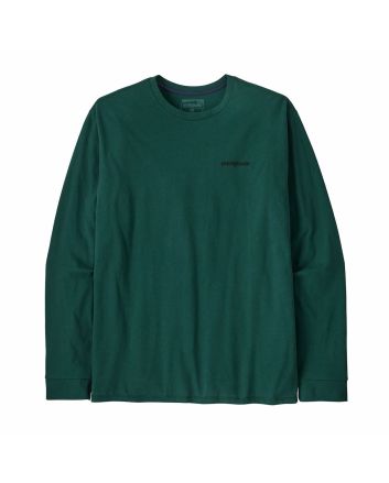 Camiseta de manga larga Patagonia Men's LS P-6 Logo Responsibili-Tee verde cascada para hombre