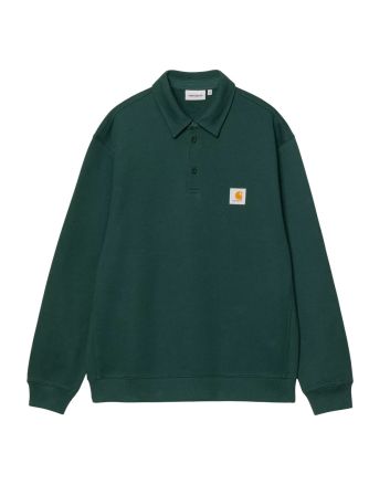 Sudadera Carhartt WIP Polo Sweatshirt verde Dark Fir para hombre