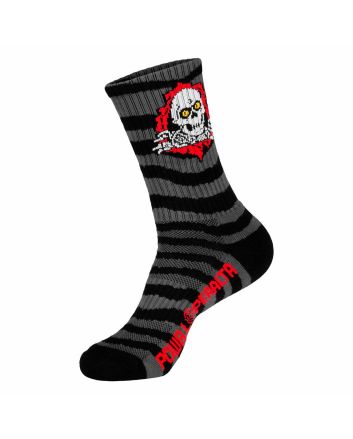 Calcetines Powell Peralta Ripper Stripes negro y carbón para hombre