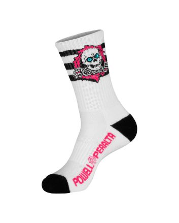 Calcetines Powell Peralta Ripper Stripes blanco negro rosa para hombre