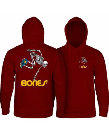 Sudadera con capucha Powell Peralta Skateboard Skeleton Mid Weight Granate para hombre