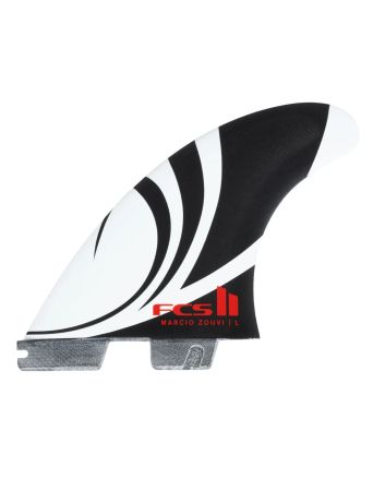 Quillas para Tabla de Surf FCS II Sharpeye Performance Core Carbon Aircore Tri-Fins Negro-Blanco Medium