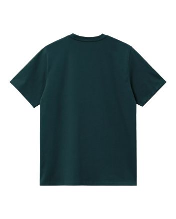 Camiseta de manga corta Carhartt WIP American Script color Deep Lagoon para hombre