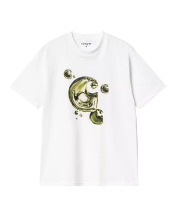 Camiseta orgánica Carhartt WIP Solar Chrome C-Logo blanca para hombre