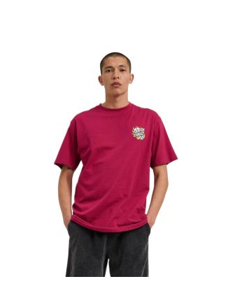 Hombre con Camiseta de manga corta Santa Cruz Flaming Dice Dot Chest burdeos 