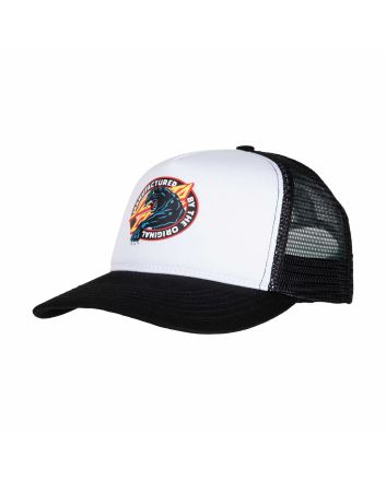 Gorra de malla Santa Cruz Natas SC Panther blanca y negra para hombre