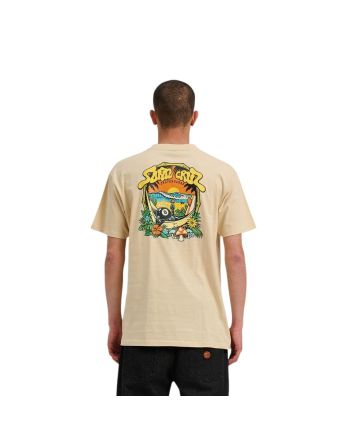 Hombre con Camiseta de manga corta Santa Cruz Winkowski 8Baller Trip beige con ilustración grande en la espalda