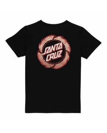 Camiseta de manga corta Santa Cruz Youth Flame Ringed Dot negro para niño/a 6-14 años