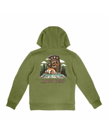 Sudadera con capucha Santa Cruz Youth Screaming Grizzly Verde Iguana para niño/a 6-14 años