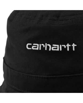 Gorro de pescador Carhartt WIP Script Bucket Hat Negro con logo blanco Unisex 