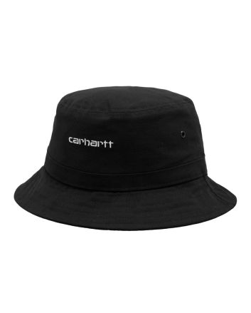 Gorro de pescador Carhartt WIP Script Bucket Hat Negro con logo blanco Unisex 