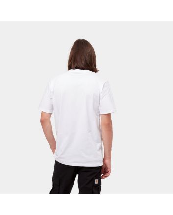 Hombre con camiseta de manga corta Carhartt WIP Script blanca con logo negro