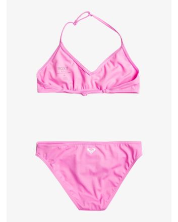 Conjunto de bikini triangular Roxy Swim For Days Girl Rosa para niña
