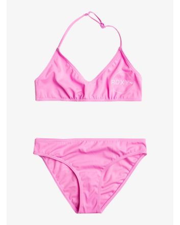 Conjunto de bikini triangular Roxy Swim For Days Girl Rosa para niña