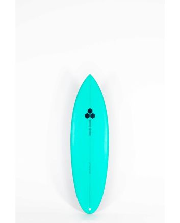 Shortboard Channel Islands Al Merrick Twin Pin 5'11" 32.9L en color turquesa 