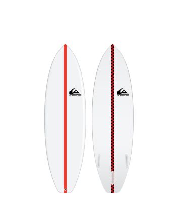 Tabla de surf Shortboard Quiksilver All Time 6'4'' x 20 5/8 x 2 1/8 blanca y roja 41,2 Litros 