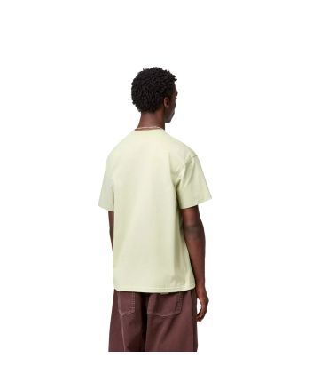 Hombre con Camiseta de manga corta Carhartt WIP American Script verde oliva claro