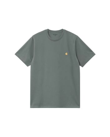 Camiseta Carhartt WIP Chase de manga corta en color Velvet Green-Gold para hombre
