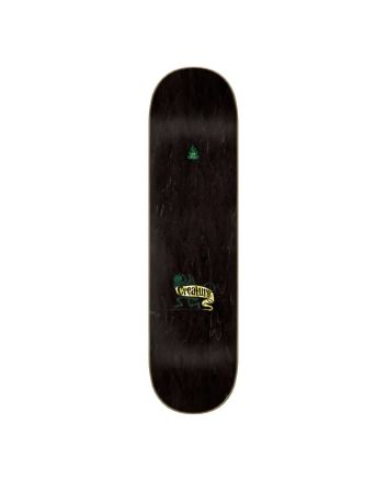 Tabla de skate Drop Out Stumps 8.00in verde con gráfico demonio y logo Creature