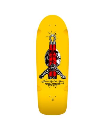 Tabla de Skate Powell Peralta x Bruce Lee Skull & Nunchucks 10'' x 30'' Amarilla - Edición Limitada 