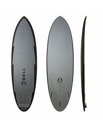 Tabla de surf híbrida Bell Egg Hybrid 6'8 Gris 47,3 Litros cola redonda y configuración Thruster Futures