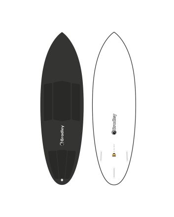 Tabla de Surf híbrida Christian Bradley Hybrid Surfboard Chocolatine 6'2" 36,5L Negra Futures