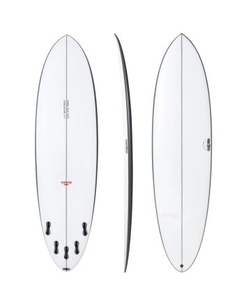 Tabla de Surf Midlength Js Surfboards El Baron 7'0 Round Pin 45 Litros Blanca FCS II 5 fin set up